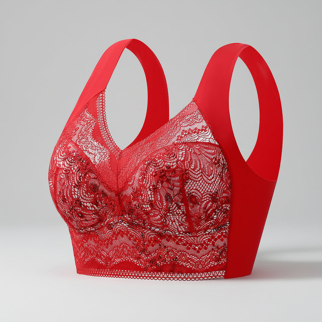 No Wire Women's Push Up Bra with Wrapped Chest Support