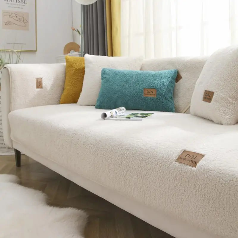 Waterproof Sherpa Fleece Non-Slip Sofa Cover