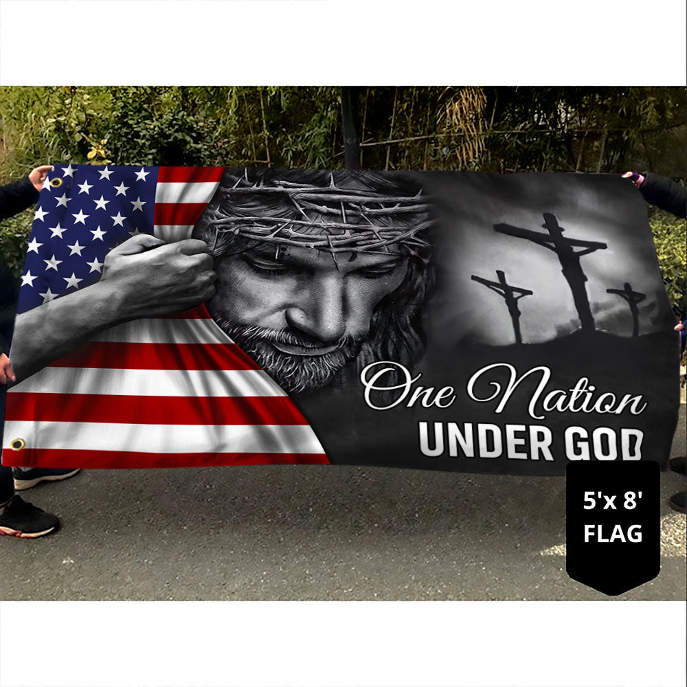 One Nation Under God Canvas Grommet Flag