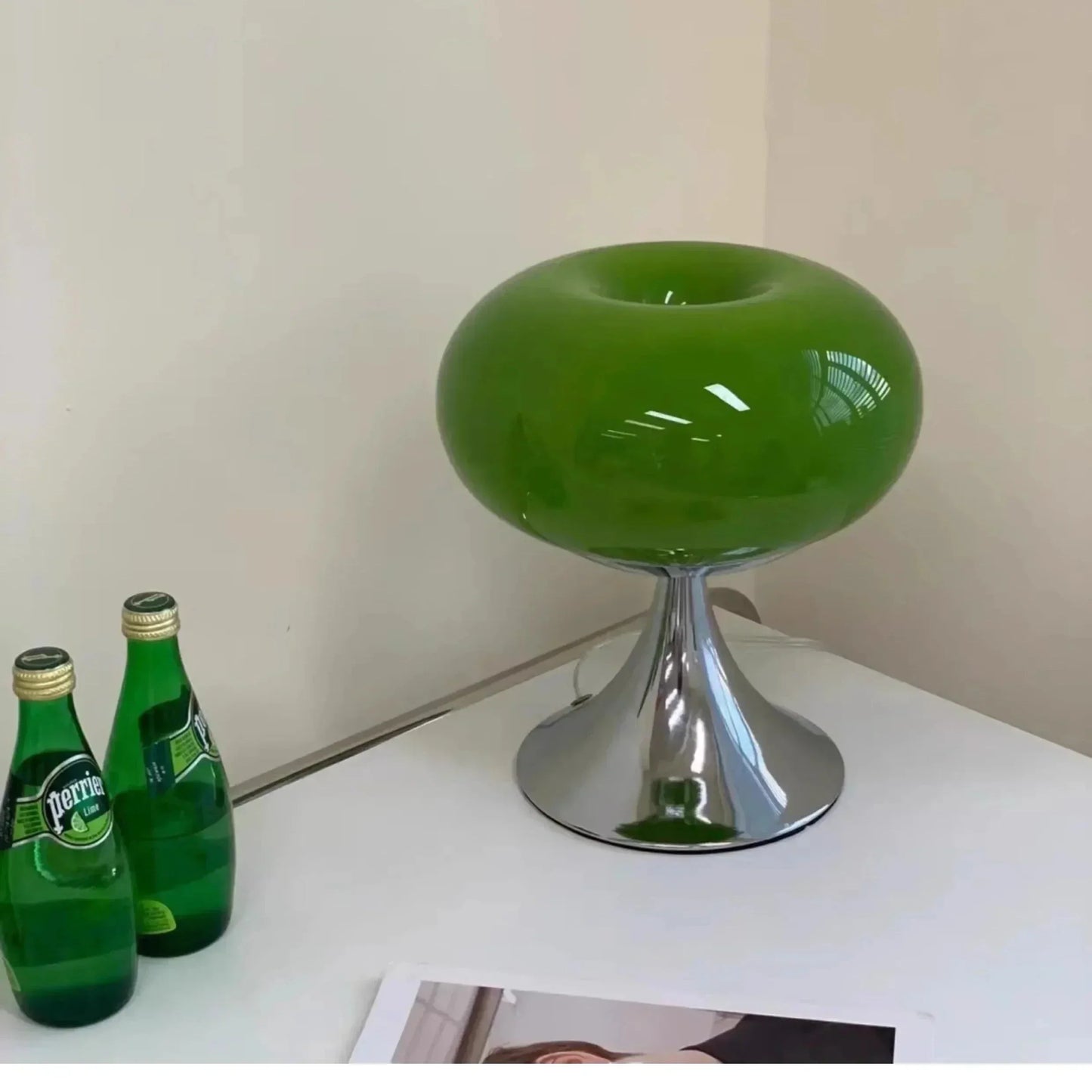 Apple-Shaped Glass Table Lamp with Warm Illumination