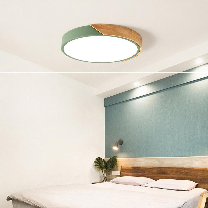 Wood Macaron Round Ceiling Light - Scandinavian Style