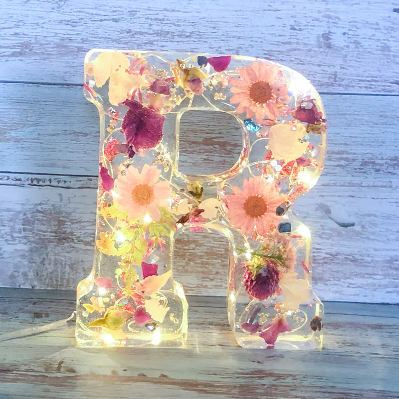 Dried Flower Alphabet Night Light
