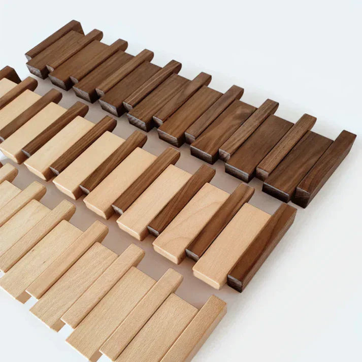Wooden Piano Style Coat Rack with Foldable Hooks