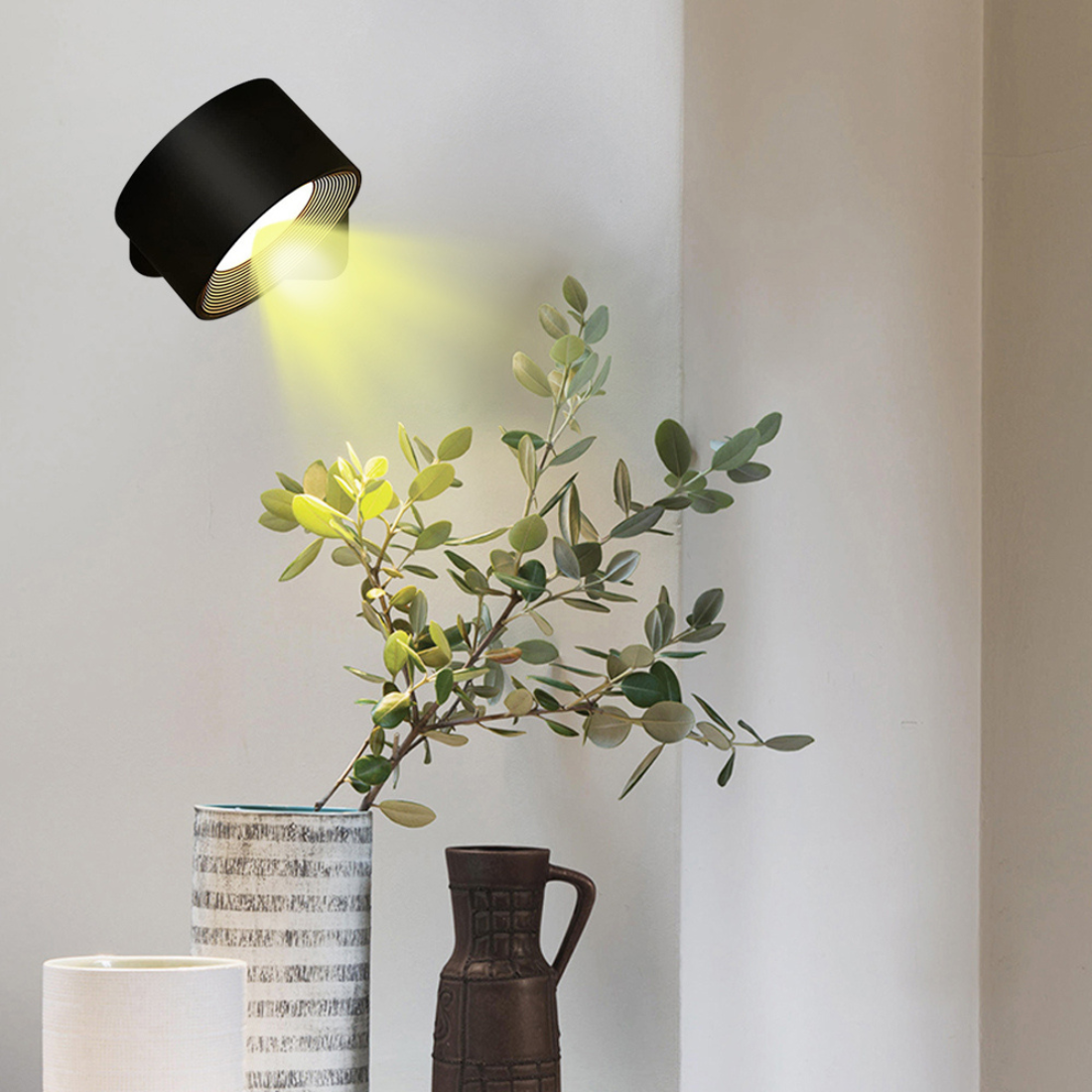 Wireless Rechargeable Wall Lamp with Touch Control and 360° Adjustment