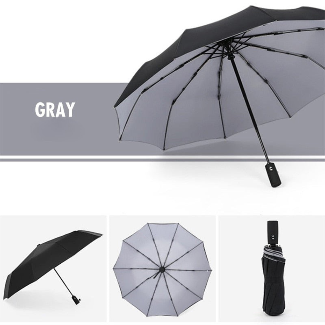 Wind-Resistant Compact Storm Umbrella with One-Handed Operation