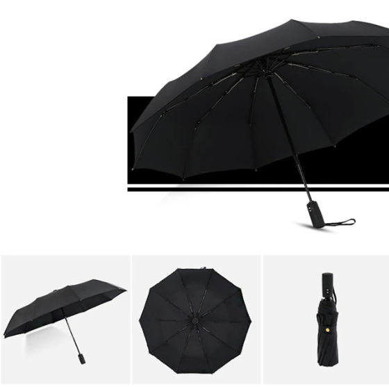 Wind-Resistant Compact Storm Umbrella with One-Handed Operation