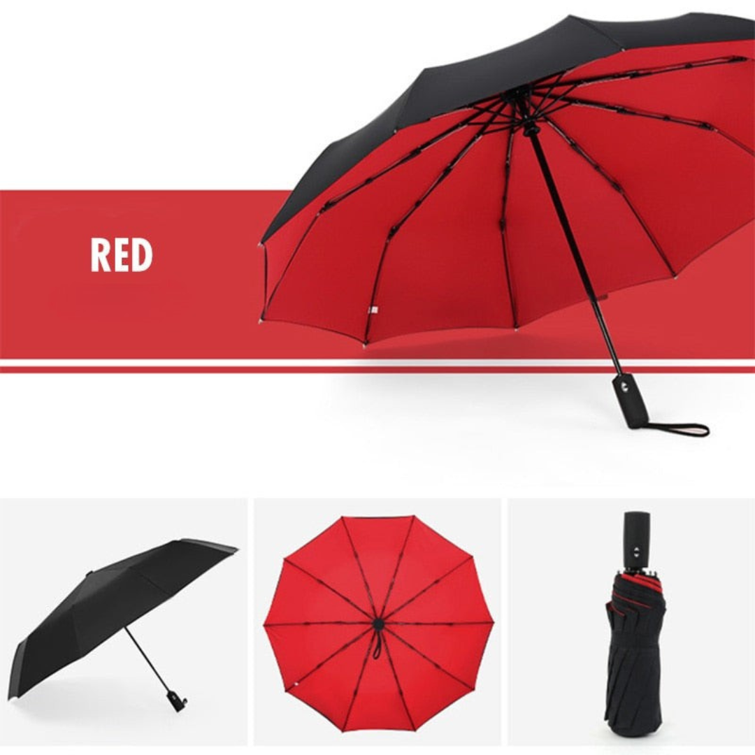 Wind-Resistant Compact Storm Umbrella with One-Handed Operation