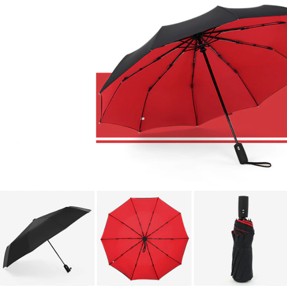 Wind-Resistant Compact Storm Umbrella with One-Handed Operation