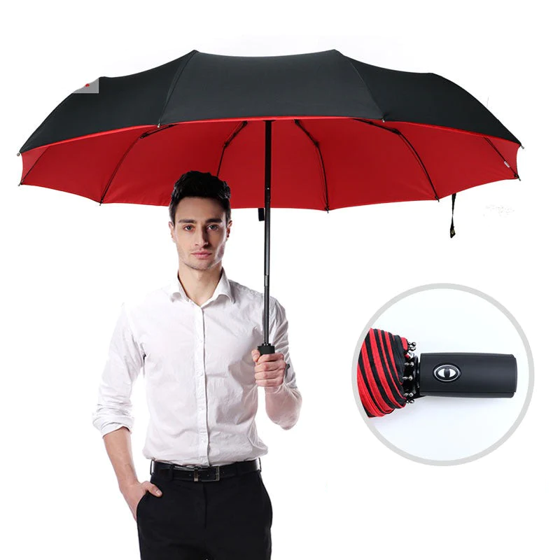 Wind-Resistant Compact Storm Umbrella with One-Handed Operation