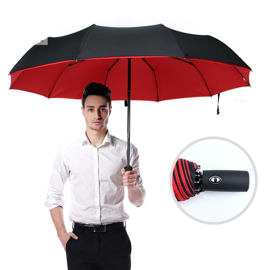 Wind-Resistant Compact Storm Umbrella with One-Handed Operation
