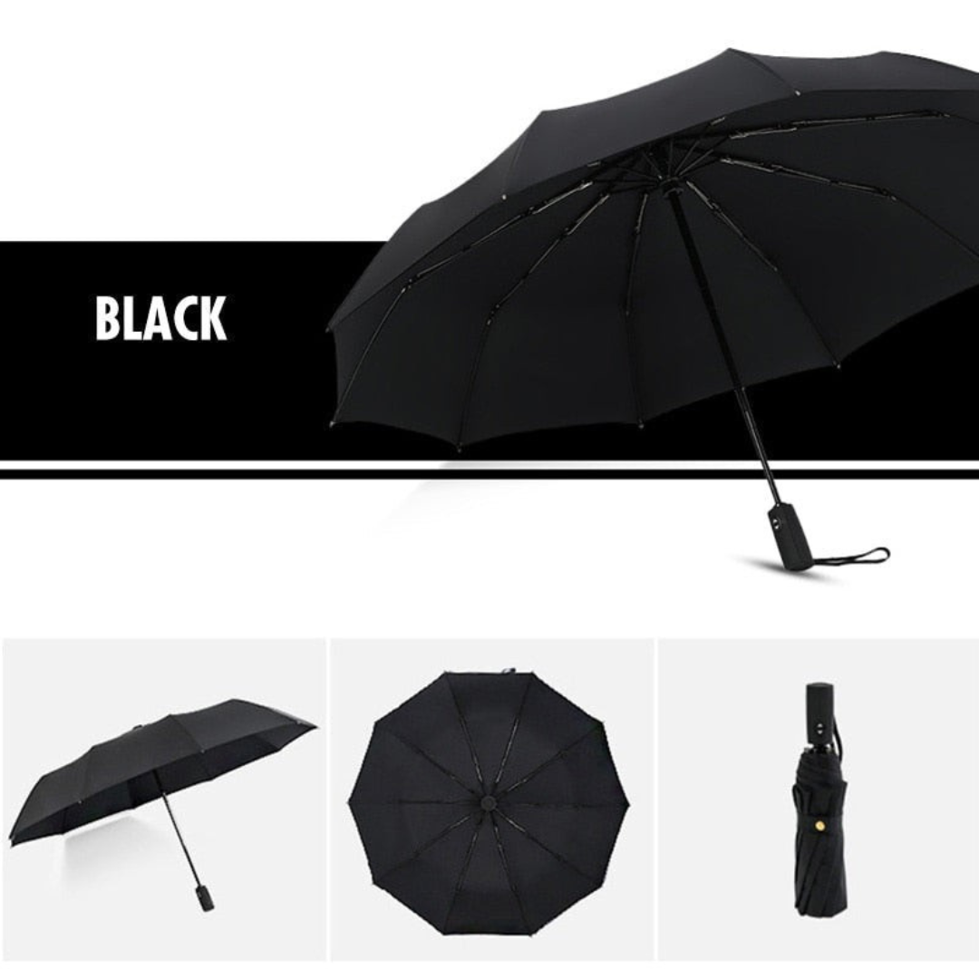 Wind-Resistant Compact Storm Umbrella with One-Handed Operation