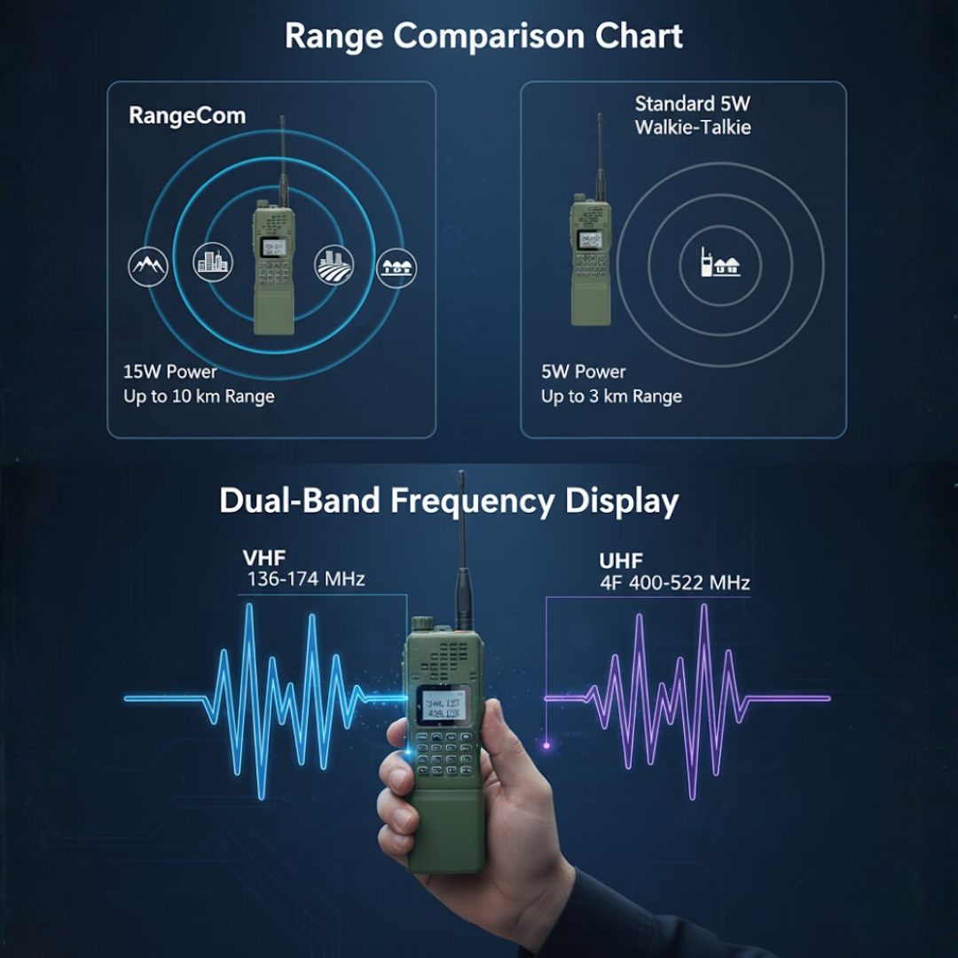Long Range Walkie-Talkie with 128 Channels and 30-Day Battery