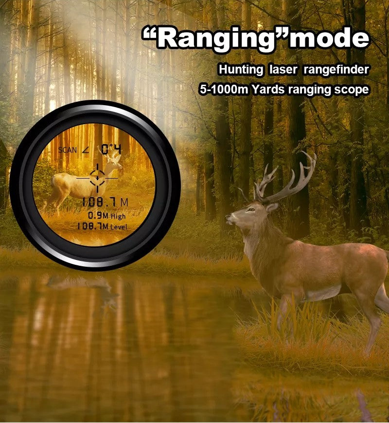 Compact Rechargeable Hunting Rangefinder with 7 Measurement Modes