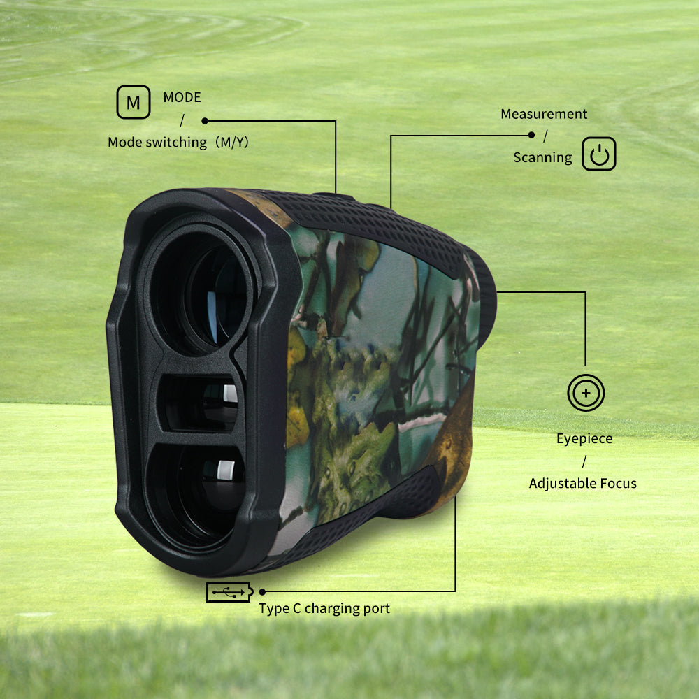 Compact Rechargeable Hunting Rangefinder with 7 Measurement Modes