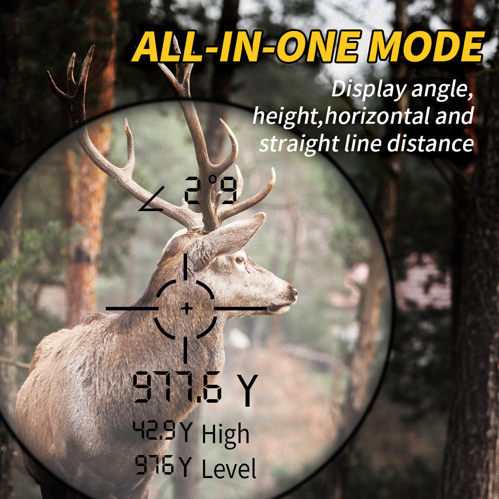 Compact Rechargeable Hunting Rangefinder with 7 Measurement Modes