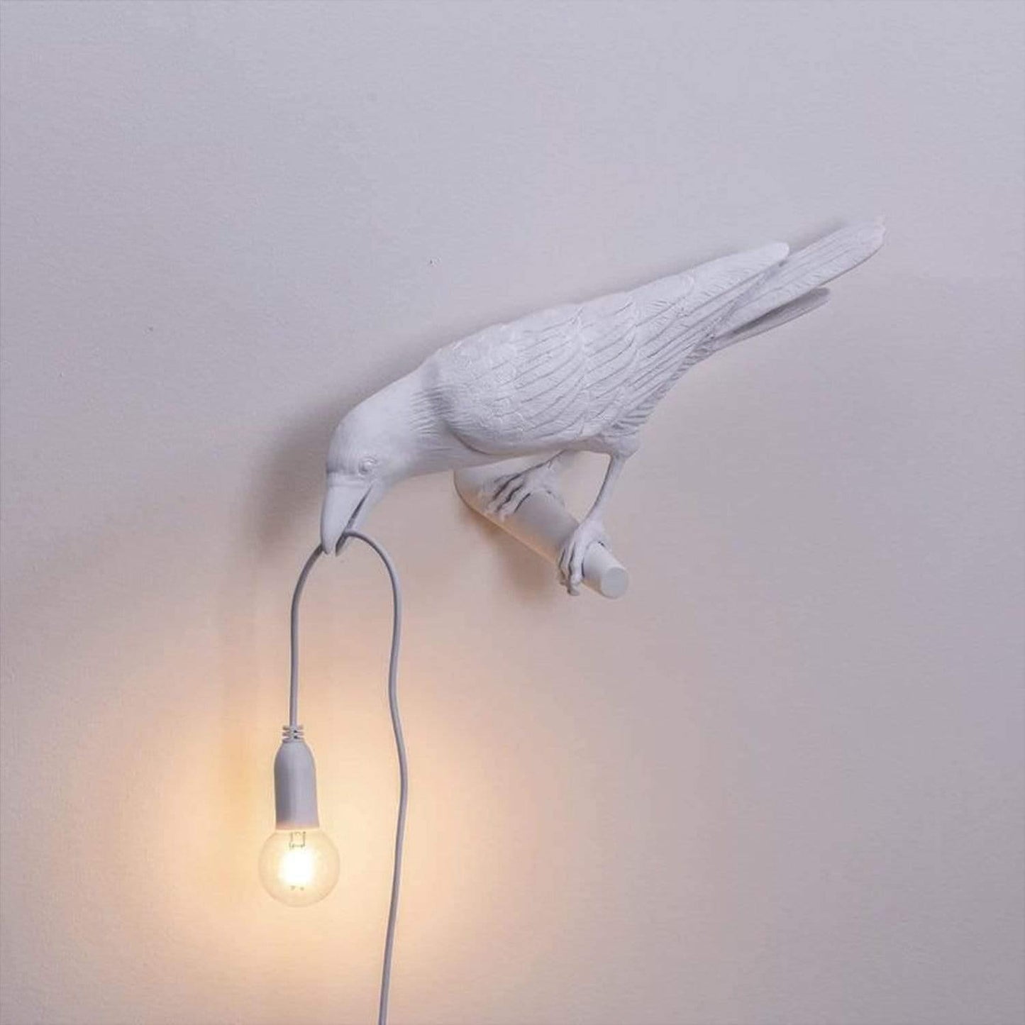 Raven Bird Lamp with Warm Glow Eyes