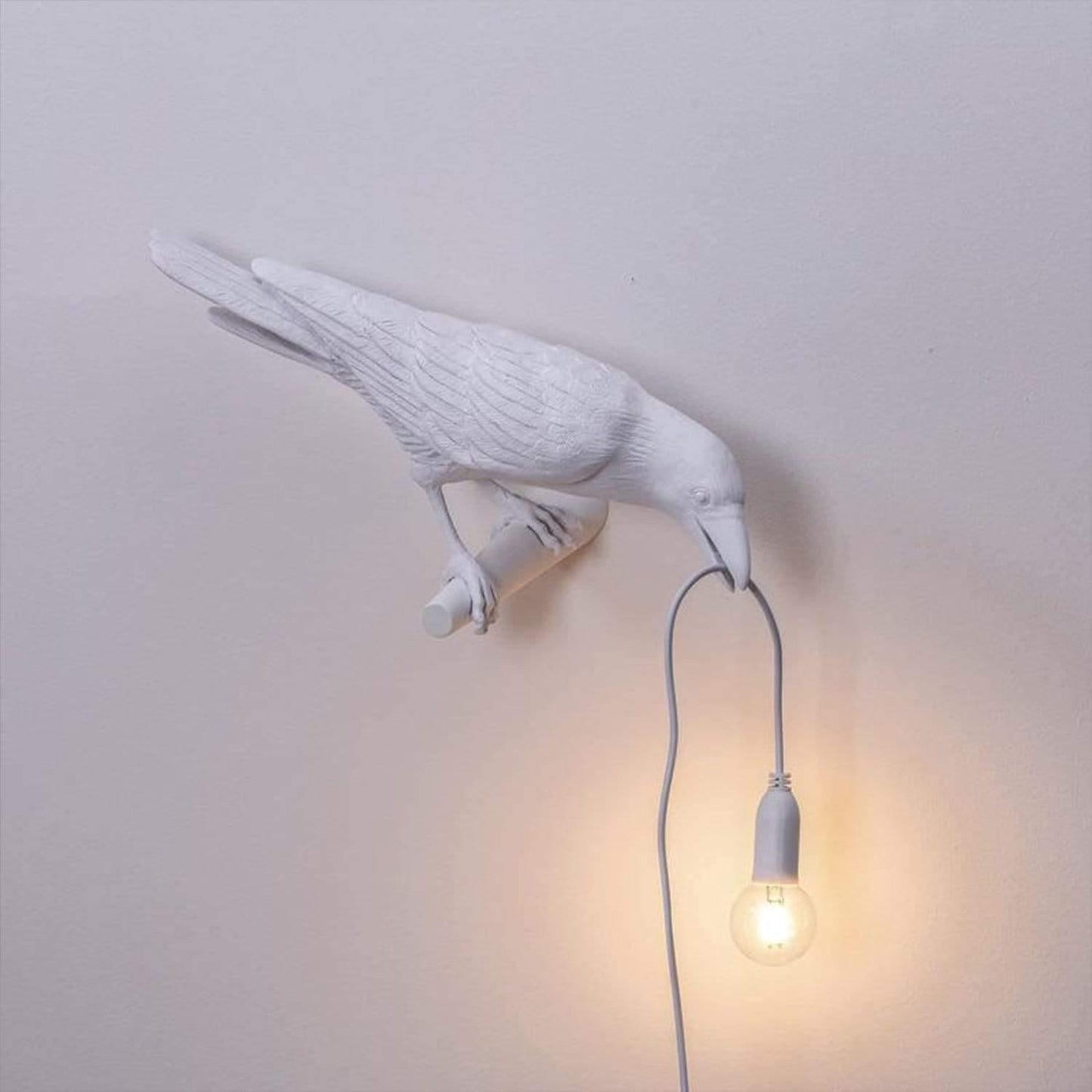 Raven Bird Lamp with Warm Glow Eyes