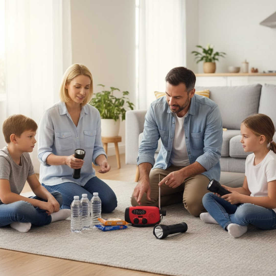 Emergency Solar Hand Crank Radio with Flashlight and Power Bank