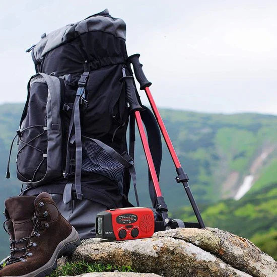 Emergency Solar Hand Crank Radio with Flashlight and Power Bank