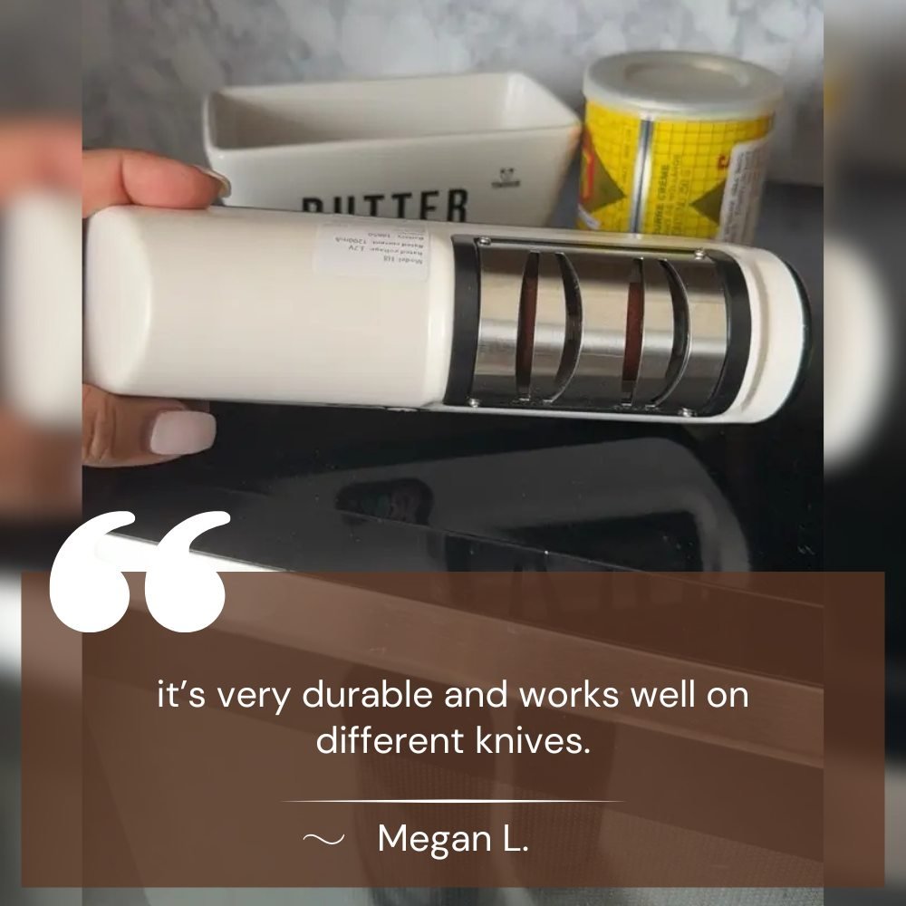 Rechargeable 2-Stage Knife Sharpener for Ceramic and Steel Blades