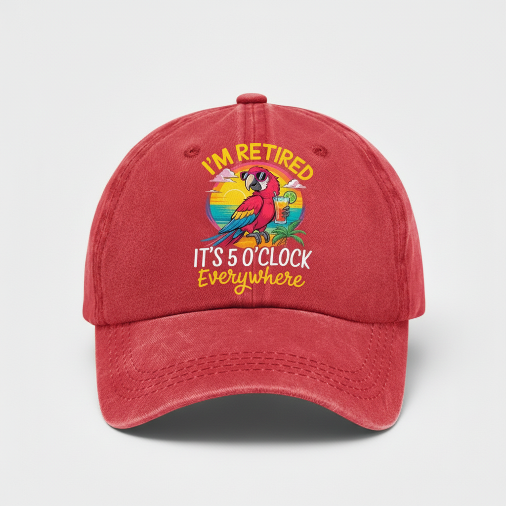 Parrot Graphic Cap with Adjustable Strap for Retirees