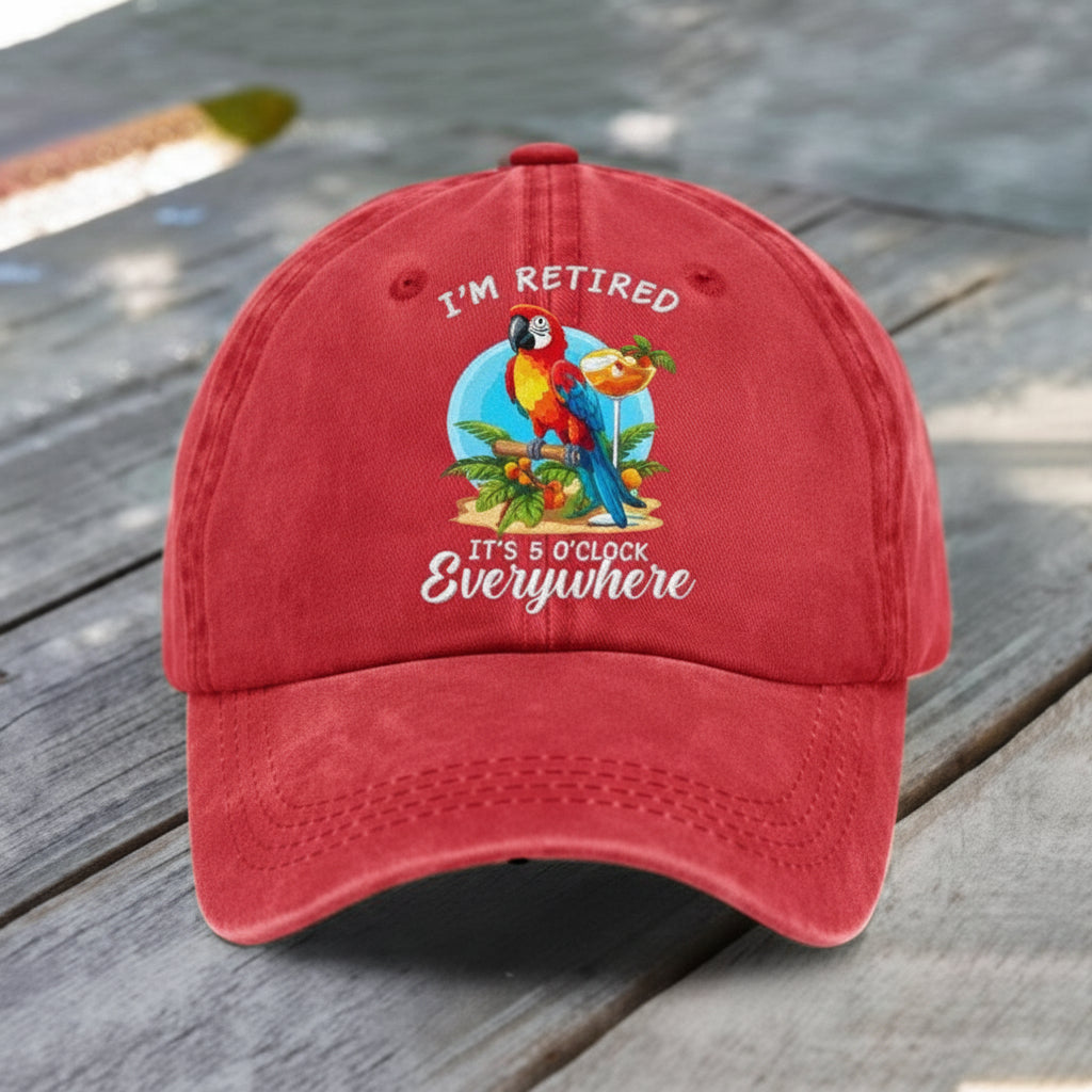 Parrot Graphic Cap with Adjustable Strap for Retirees