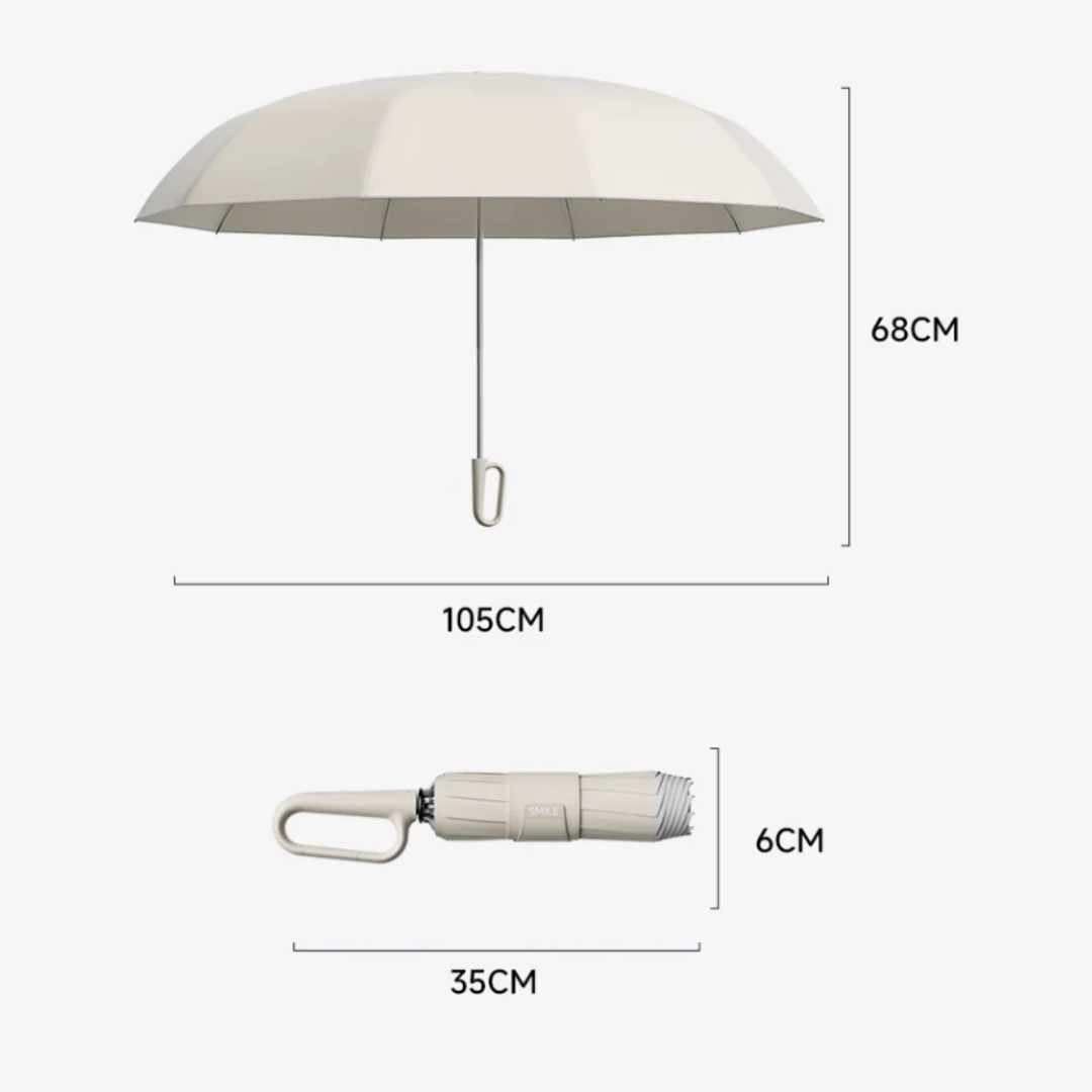Compact Windproof Umbrella with Reflective Canopy