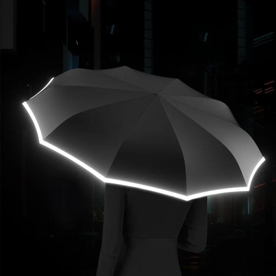 Compact Windproof Umbrella with Reflective Canopy