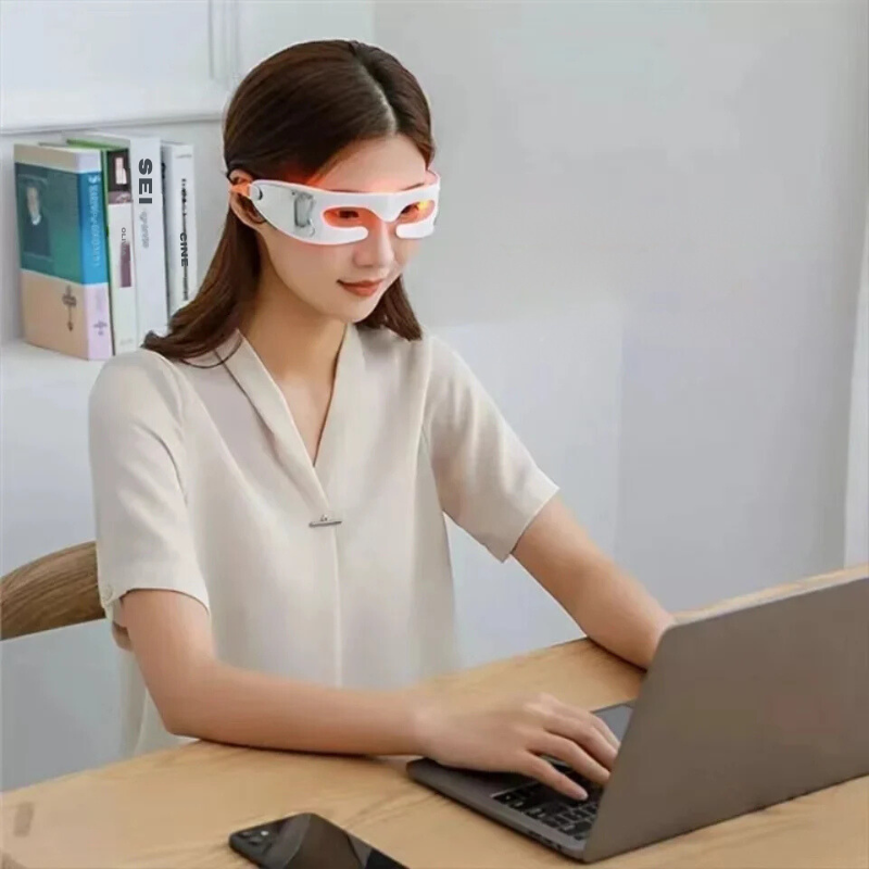 Red Light Therapy Eye Massager for Stress Relief and Relaxation