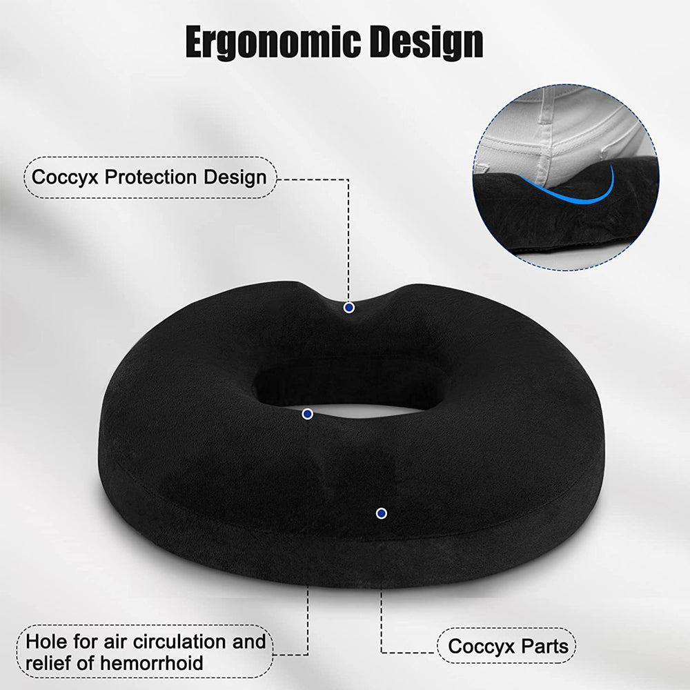 Ergonomic Donut Seat Cushion for Pain Relief and Comfort