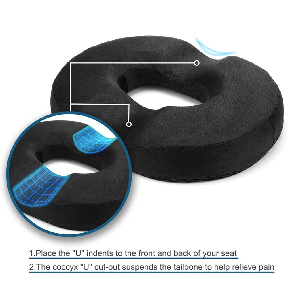 Ergonomic Donut Seat Cushion for Pain Relief and Comfort