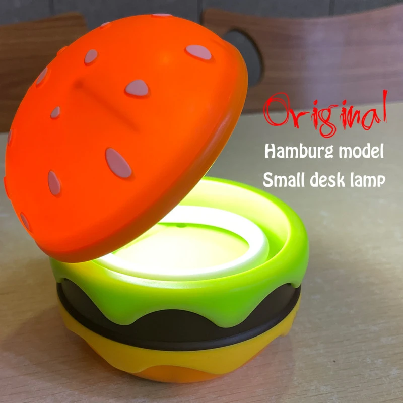 Foldable Wireless Hamburger Table Lamp with Adjustable Brightness
