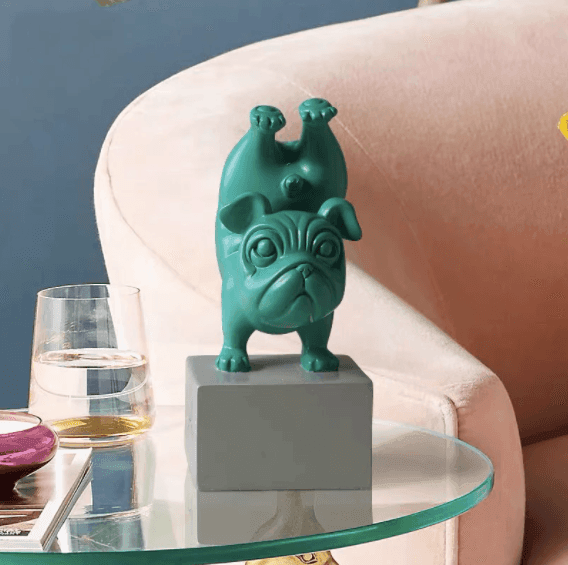 Resin Abstract Bulldog Yoga Figurine