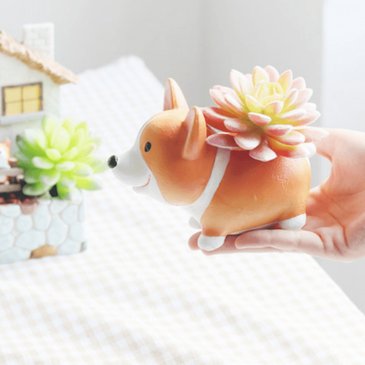 Resin Corgi Flower Pot for Succulents