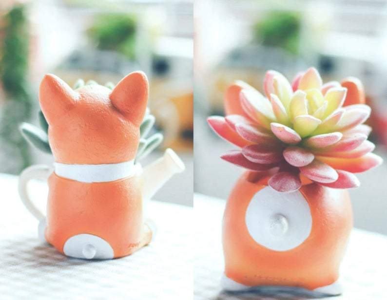 Resin Corgi Flower Pot for Succulents
