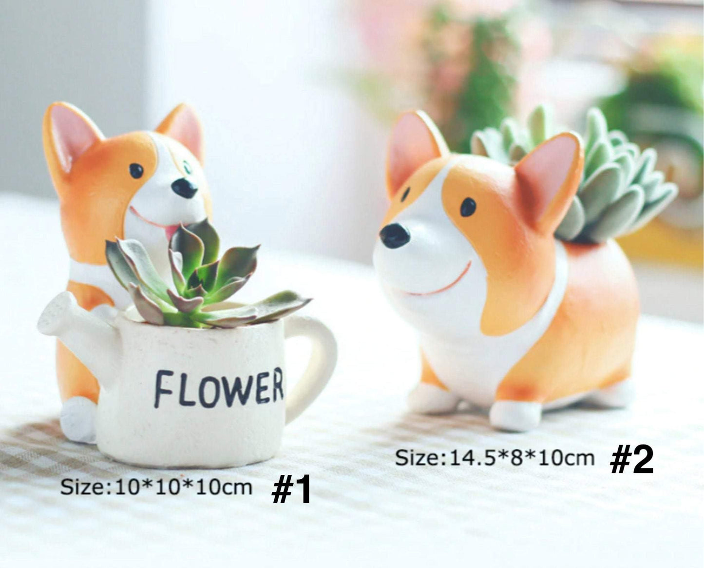 Resin Corgi Flower Pot for Succulents