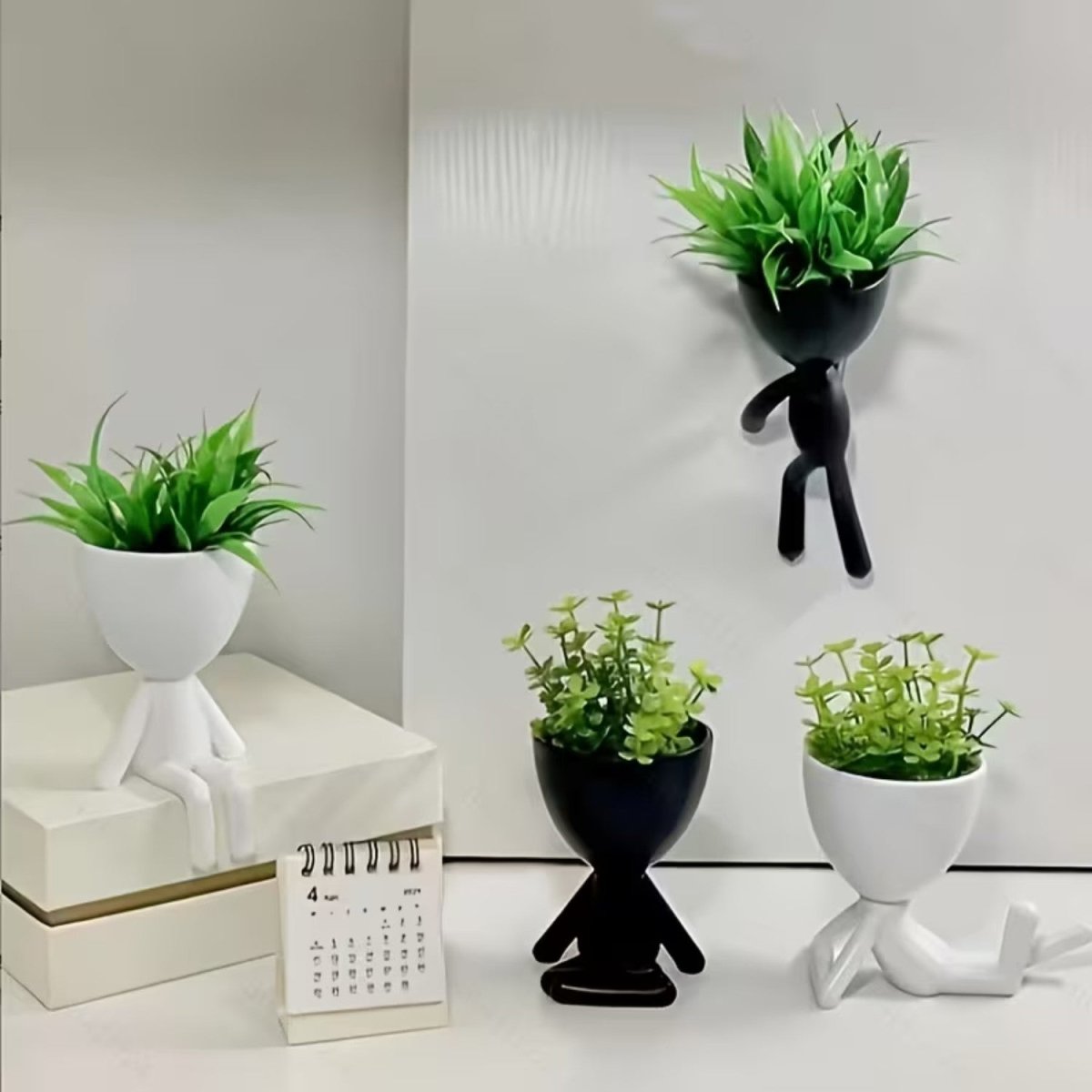Whimsical Resin Figure Plant Pot for Small Plants