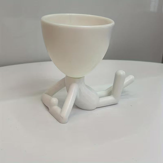 Whimsical Resin Figure Plant Pot for Small Plants