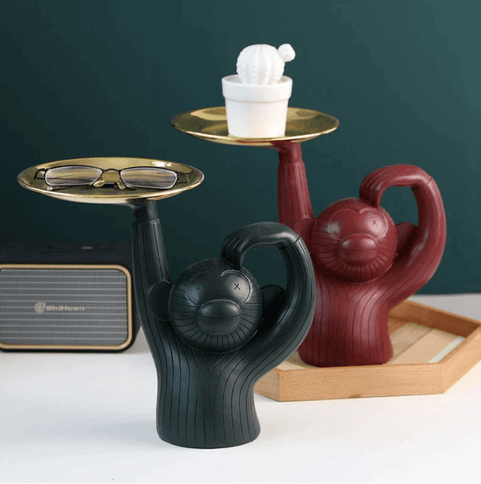 Resin Monkey Tray Art Organizer