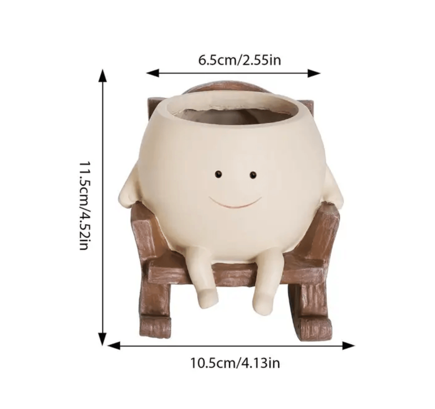 Resin Smiling Face Plant Pot