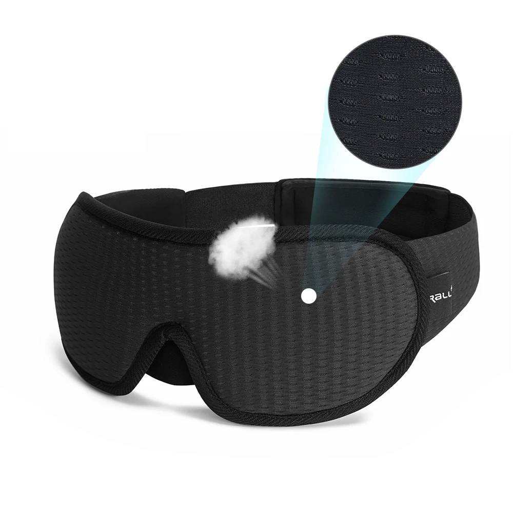Ergonomic 3D Sleep Mask with Memory Foam and Pressure-Free Fit