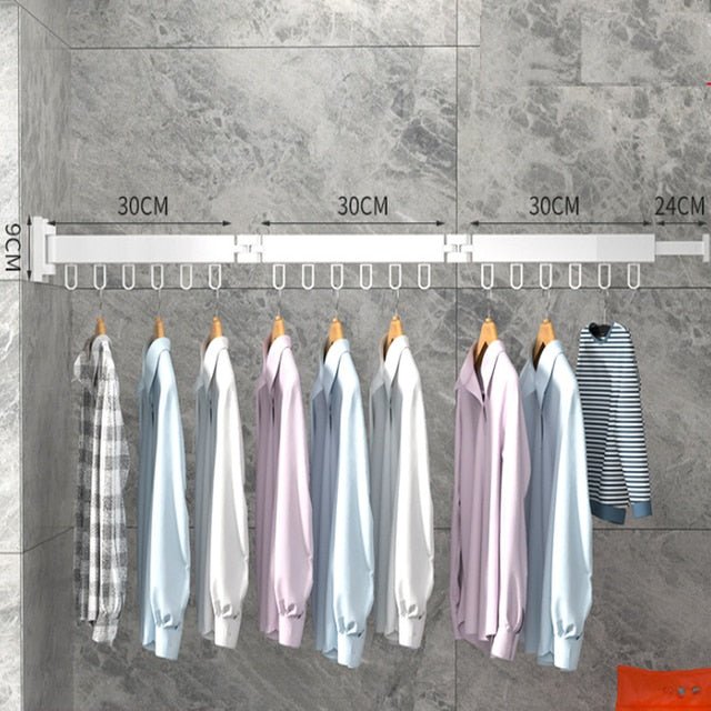 Foldable Wall-Mounted Clothes Hanger with Sturdy Stainless Steel Design