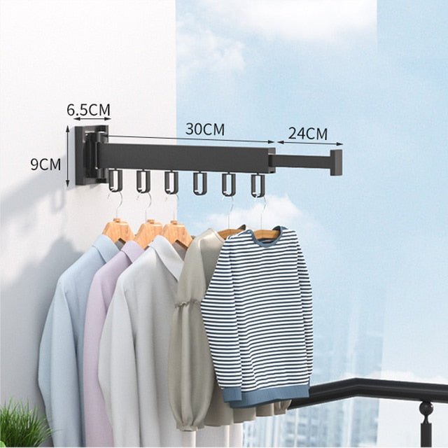 Foldable Wall-Mounted Clothes Hanger with Sturdy Stainless Steel Design