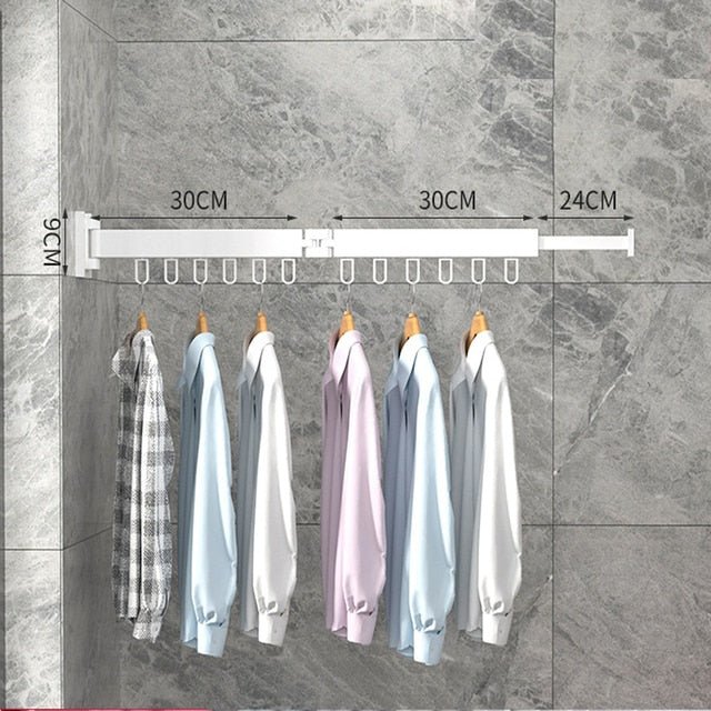 Foldable Wall-Mounted Clothes Hanger with Sturdy Stainless Steel Design