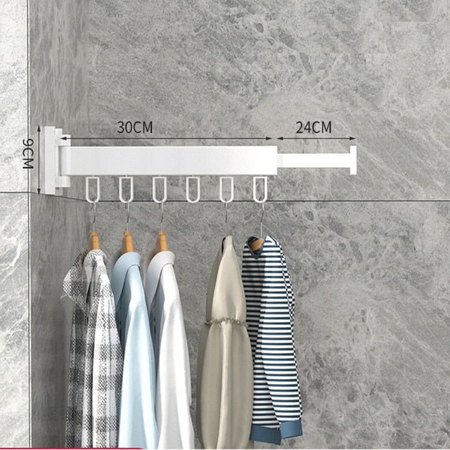 Foldable Wall-Mounted Clothes Hanger with Sturdy Stainless Steel Design