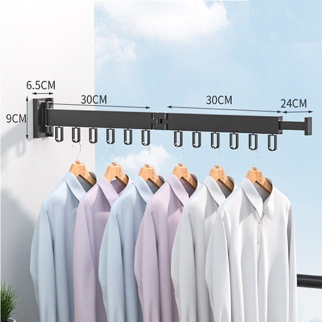 Foldable Wall-Mounted Clothes Hanger with Sturdy Stainless Steel Design