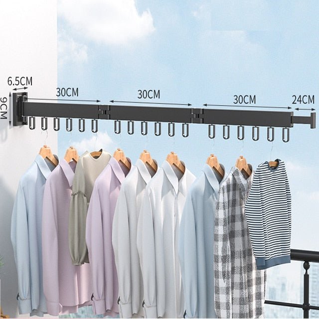 Foldable Wall-Mounted Clothes Hanger with Sturdy Stainless Steel Design