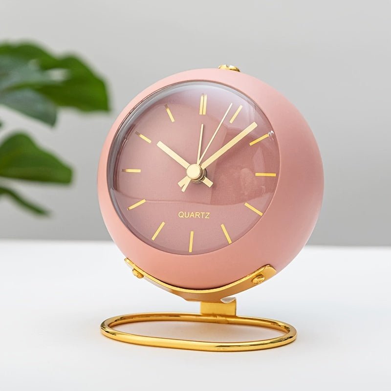 Retro Silent Alarm Clock with Night Light – Vintage Metal Design