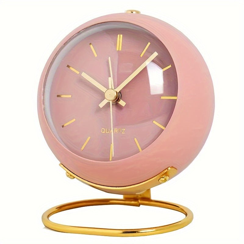 Retro Silent Alarm Clock with Night Light – Vintage Metal Design