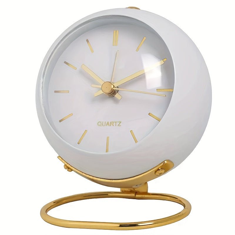 Retro Silent Alarm Clock with Night Light – Vintage Metal Design